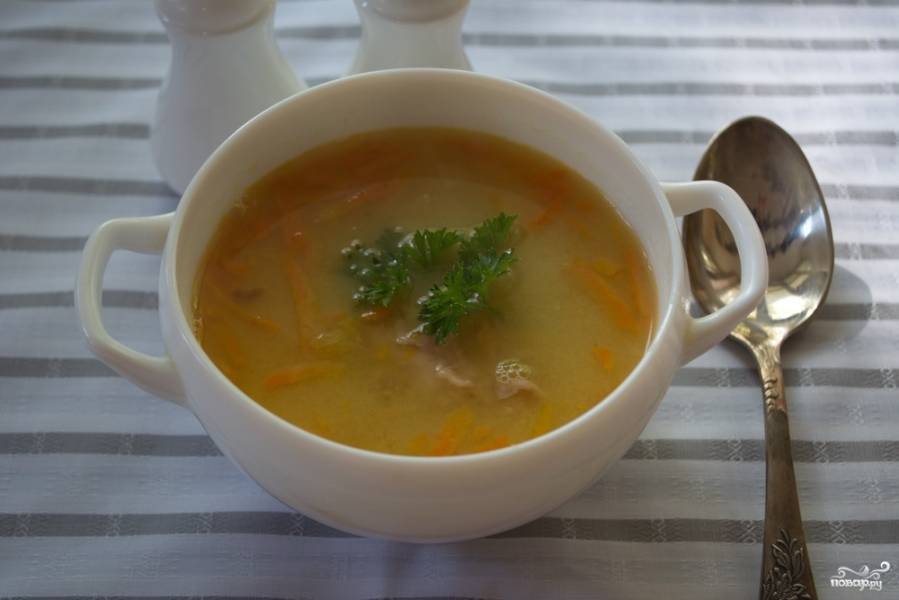 Гороховый суп с домашней колбасой