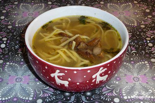Грибная похлебка с гречневой лапшой: рецепт постного супа