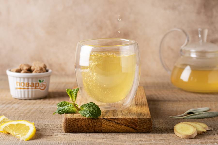 Чайные рецепты. Зеленый чай Ингоу с имбирем, лимоном и медом.