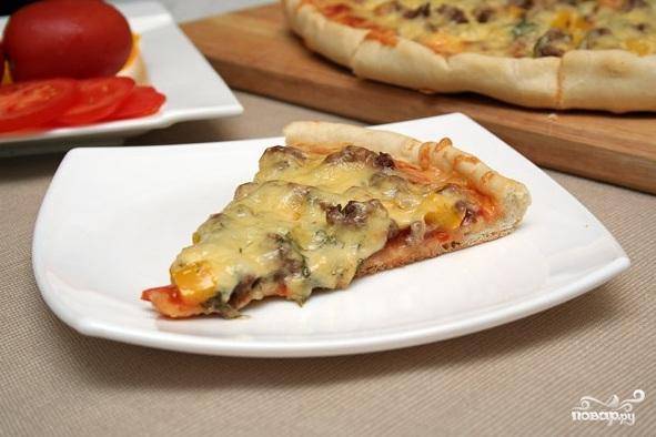 Пицца с копченой колбасой и сыром, пошаговый рецепт с фото на ккал