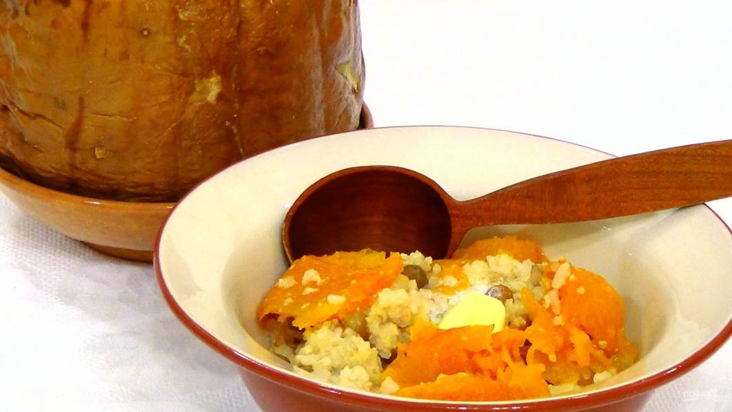 Каша с тыквой и изюмом