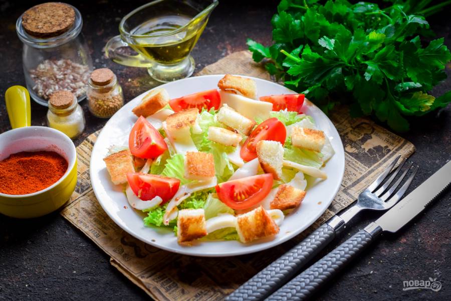 Постный салат с кальмарами – пошаговый рецепт приготовления с фото