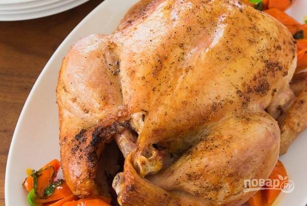 Вариант 2: Быстрый рецепт курицы в духовке целиком с хрустящей корочкой на соли
