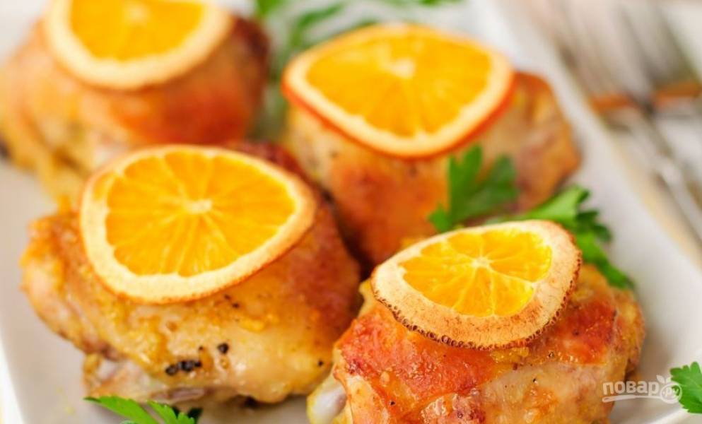 Рецепт курицы с апельсинами в духовке