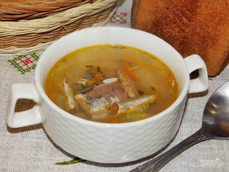 Рыбный суп из консервов: рецепт с фото пошагово | Меню недели