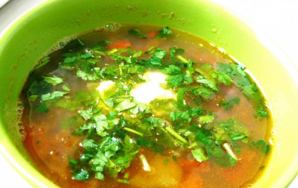 Перед подачей супа на стол присыпьте его зеленью. Приятного аппетита!