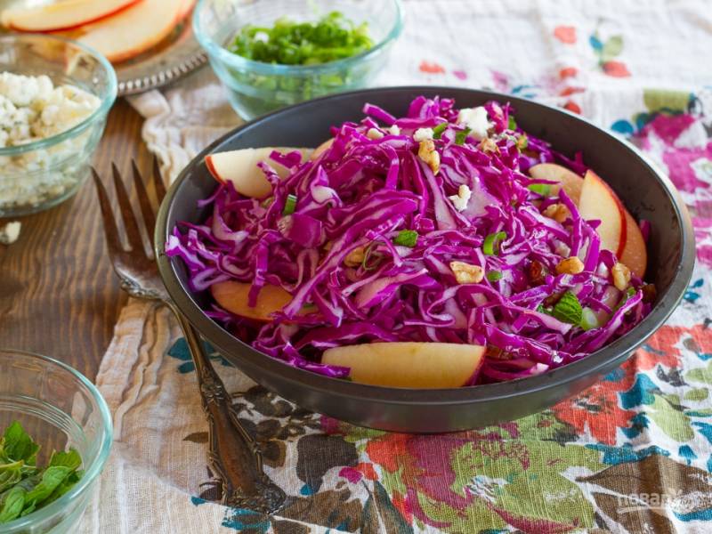 Рецепт салата с красной капустой