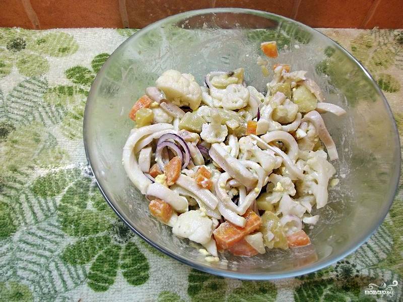 Жареная картошка с кальмарами - рецепт автора Ирина Баженова 🌳