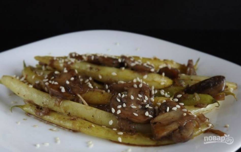Блюда со стручковой фасолью и грибами