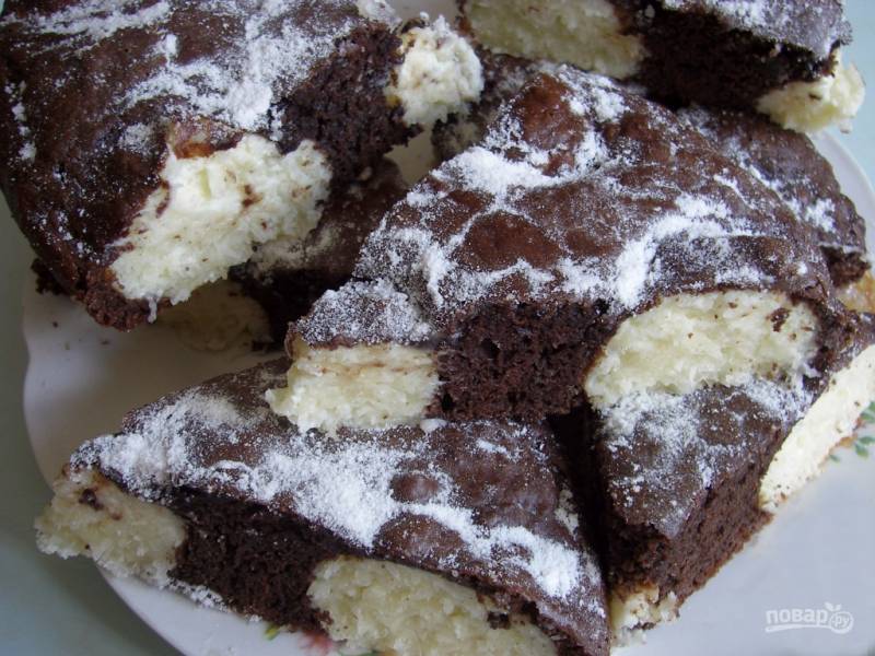 шоколадный пирог с творожными шариками пошаговый рецепт | Дзен