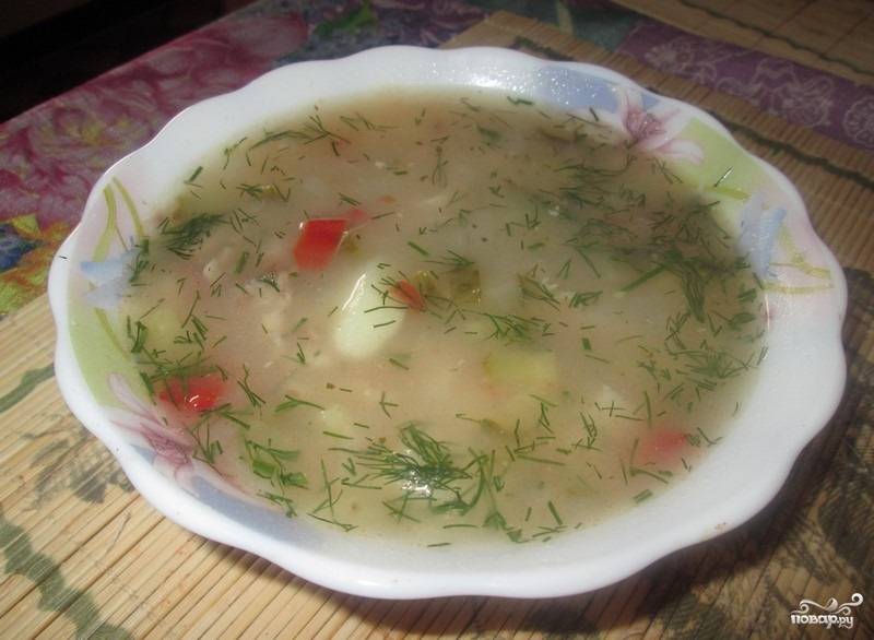 Мясной суп с горохом и ячневой крупой
