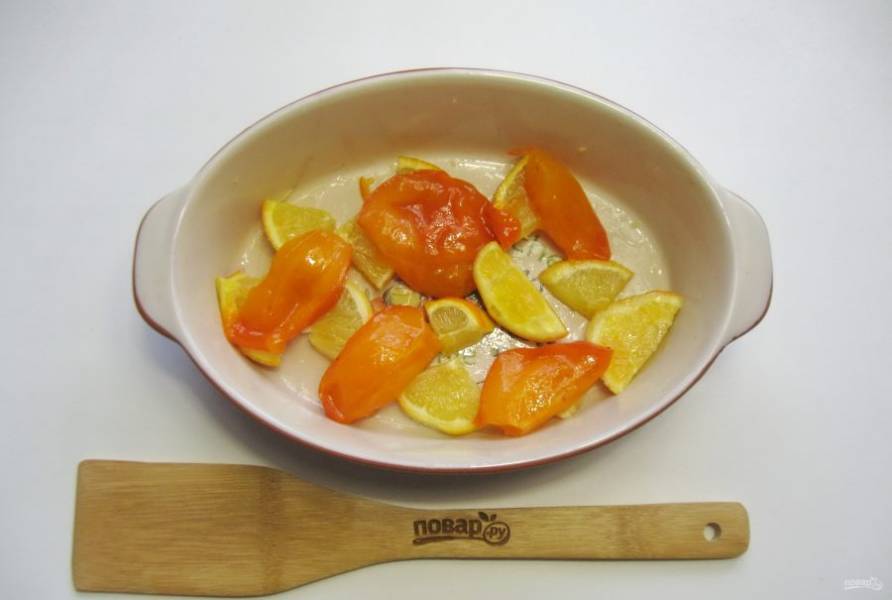 Запеченная скумбрия с апельсином в фольге, рецепт с фото — баштрен.рф