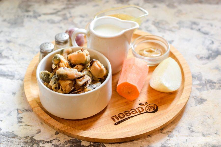 Макароны с мидиями в сливочно-горчичном соусе — рецепт с фото пошагово
