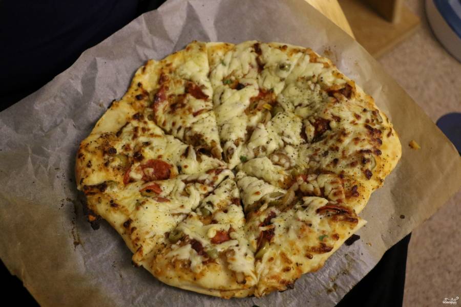 Пицца простая, пошаговый рецепт на ккал, фото, ингредиенты - Анна