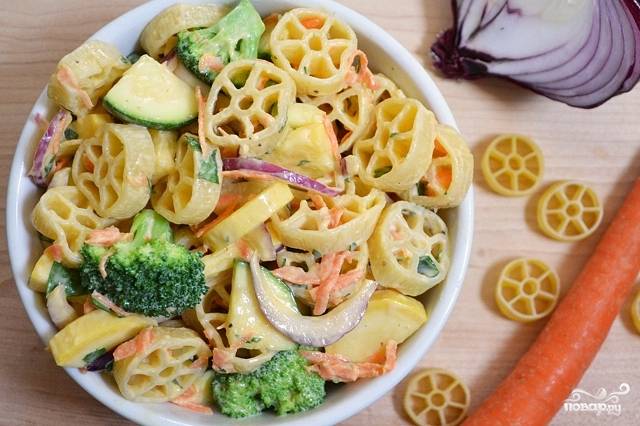 Овощной салат с макаронами и сыром - Пошаговый рецепт с фото. Салаты