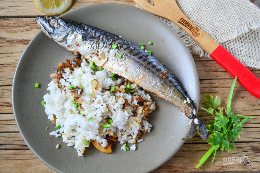 Рыба с рисом в духовке