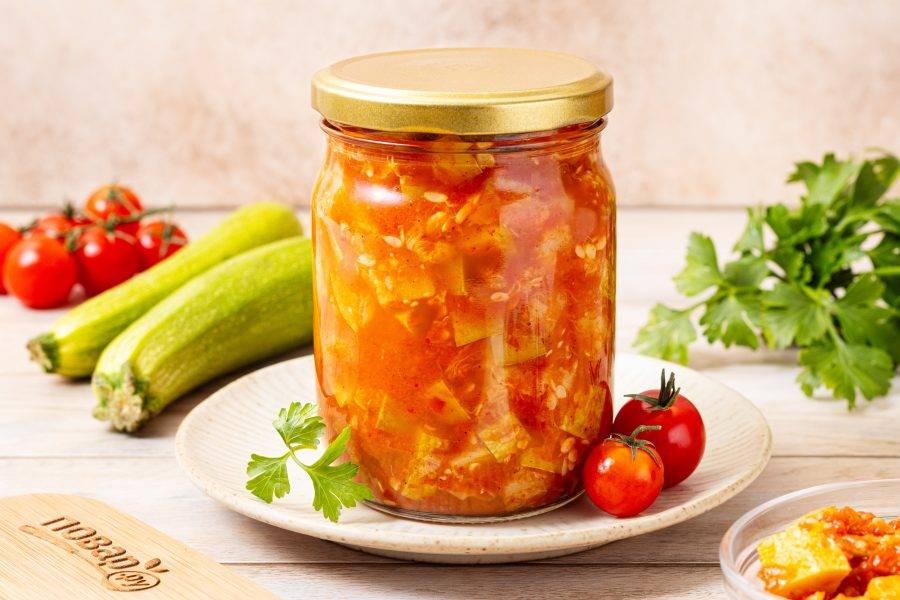 Кабачки в томате на зиму готовы, приятного вам аппетита!