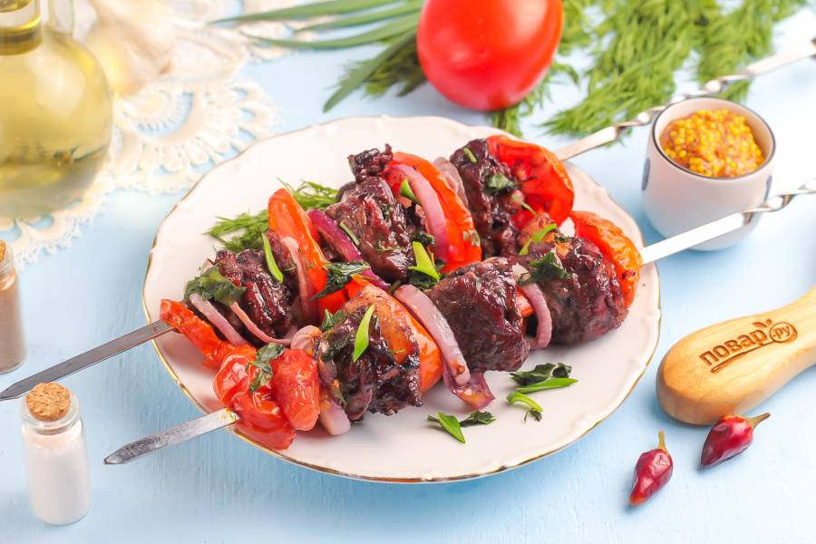 Шашлык из говядины в духовке