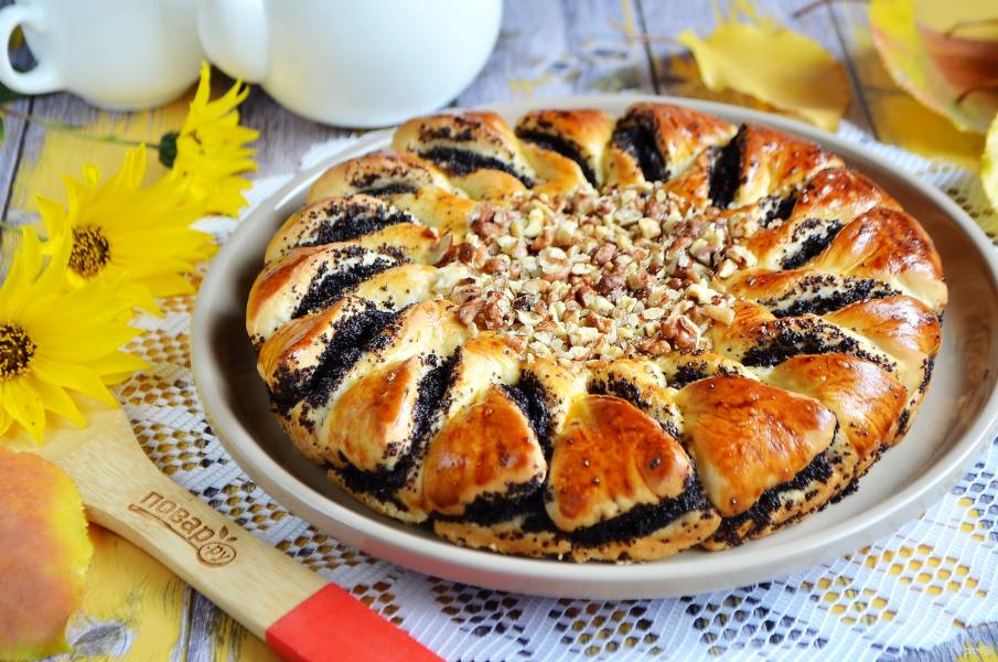 Пирог из грецких орехов с маком и яблоком выпечка без муки пошаговый рецепт с фото — Вкусное дома