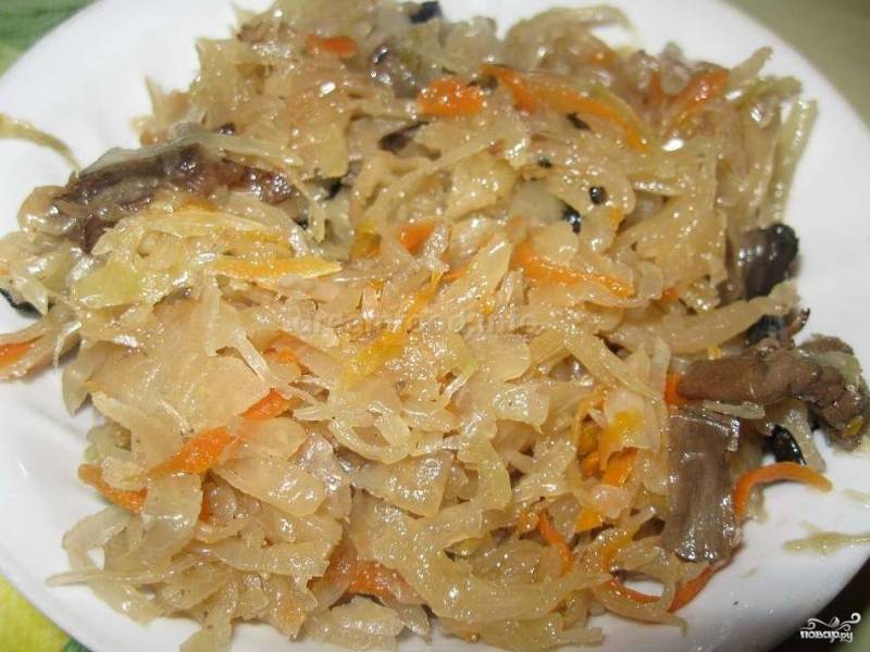 Жареная капуста с грибами – кулинарный рецепт