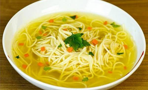 Куриный суп с фасолью и спагетти