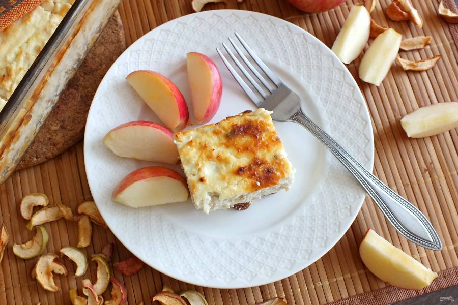 Как приготовить рецепт Творожная запеканка с яблоками