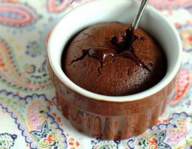 Шоколадный кекс с жидкой начинкой - рецепт с фотографиями - Patee. Рецепты