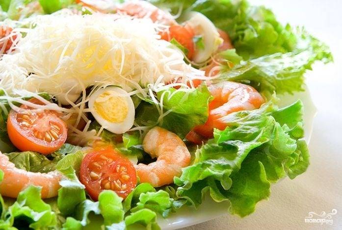 Диетический салат с креветками - пошаговый рецепт с фото