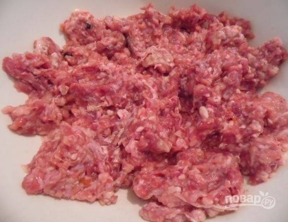1. Мясо вымойте, обсушите, пропустите через мясорубку. 