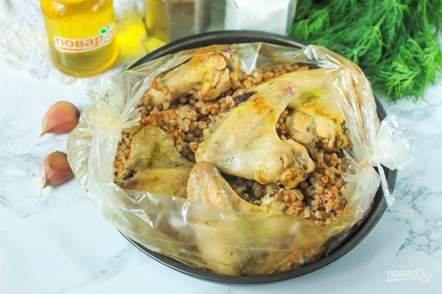 Куриные голени с гречкой в рукаве в духовке - Пошаговый рецепт с фото. Вторые блюда