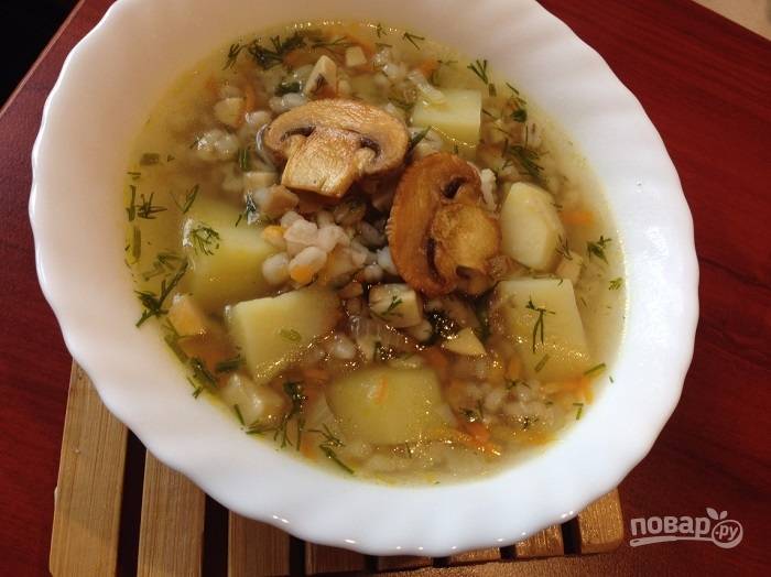 Как варить грибной суп из свежих грибов с перловкой - рецепт с фото пошагово