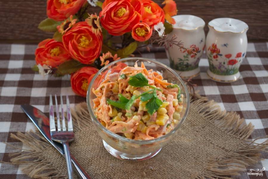 Салат с капустой, огурцами и кукурузой рецепт – Русская кухня: Салаты. «Еда»