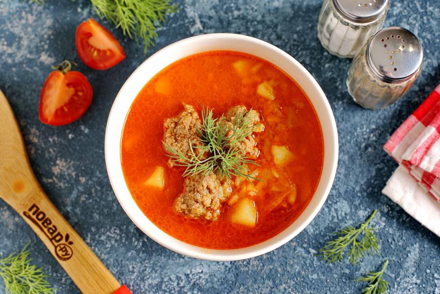Вкусный и сытный суп с фрикадельками и вермишелью: пошаговый рецепт
