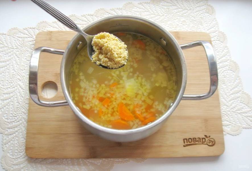 Суп с пшеном и фрикадельками
