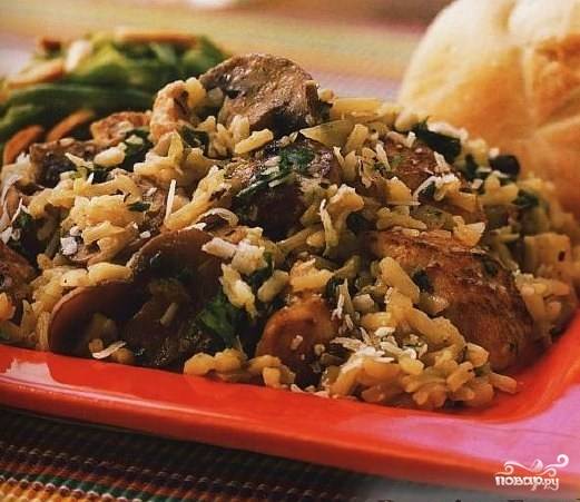 Плов с курицей и грибами - Пошаговый рецепт с фото. Вторые блюда. Блюда из мяса