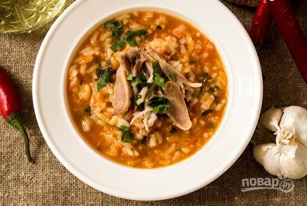 Суп харчо из курицы с рисом: классический рецепт | Меню недели