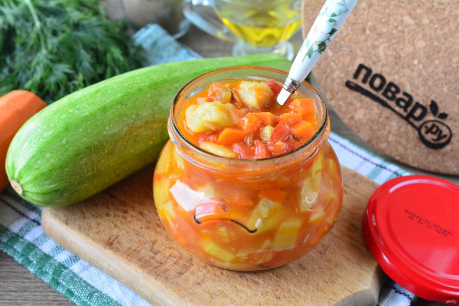 тушеные кабачки с овощами на сковороде рецепт с томатной пастой | Дзен