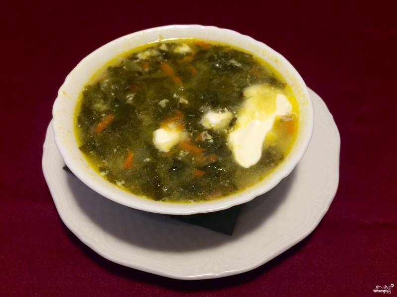 Щавелевый суп без яиц
