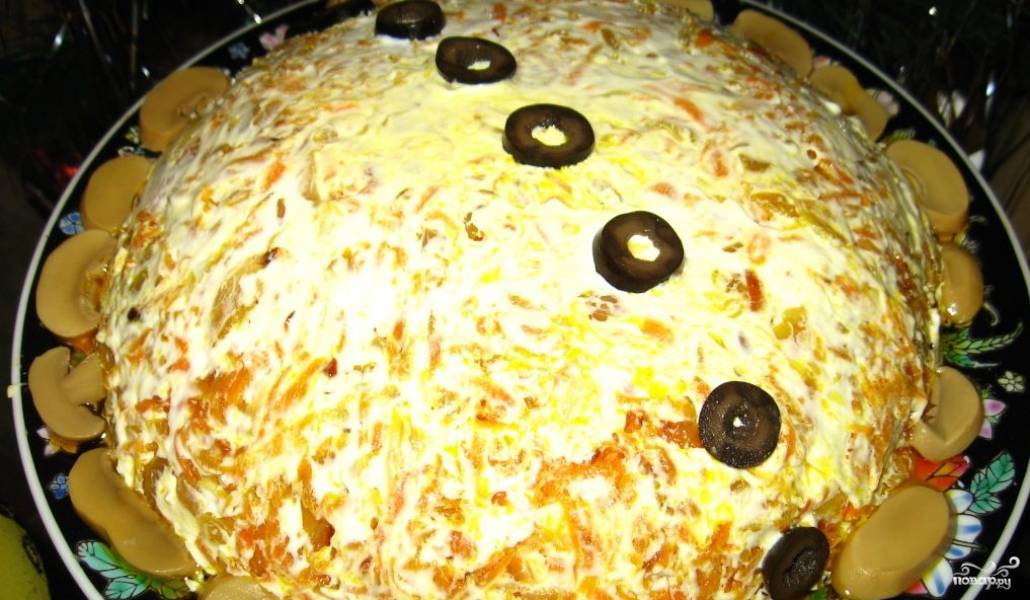 Салат с селедкой и грибами