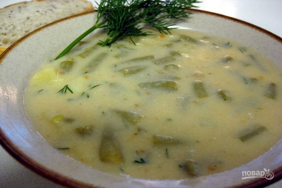 Суп с зеленой фасолью 
