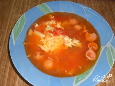 Итальянский суп с сосиской