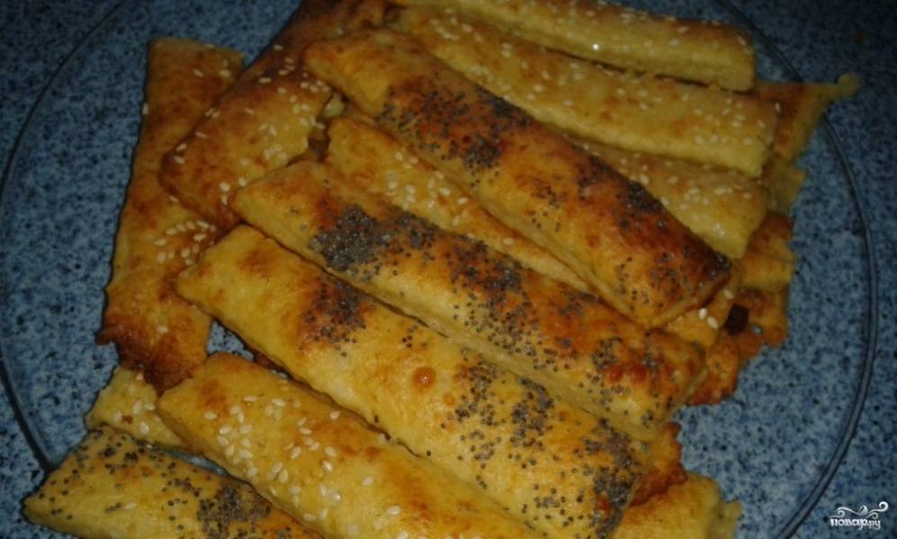 Рецепт творожных палочек с сыром и кунжутом в духовке