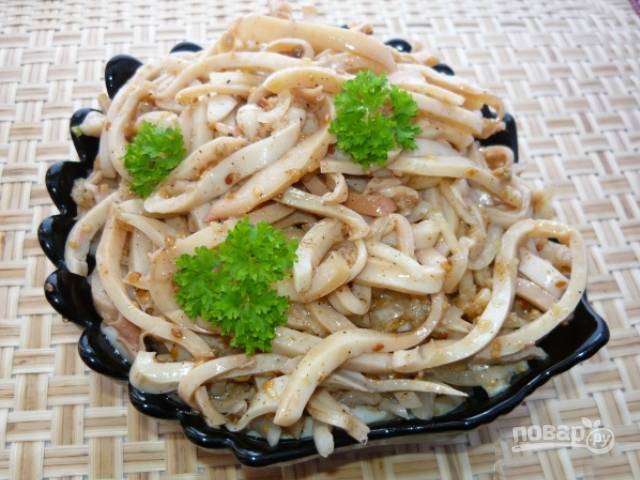 Салат из ледяных грибов с креветками и кальмарами, пошаговый рецепт с фото от автора Юна