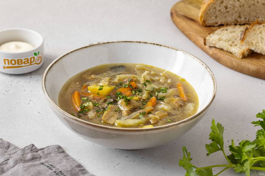 Грибной суп из сушеных опят - рецепт автора Така