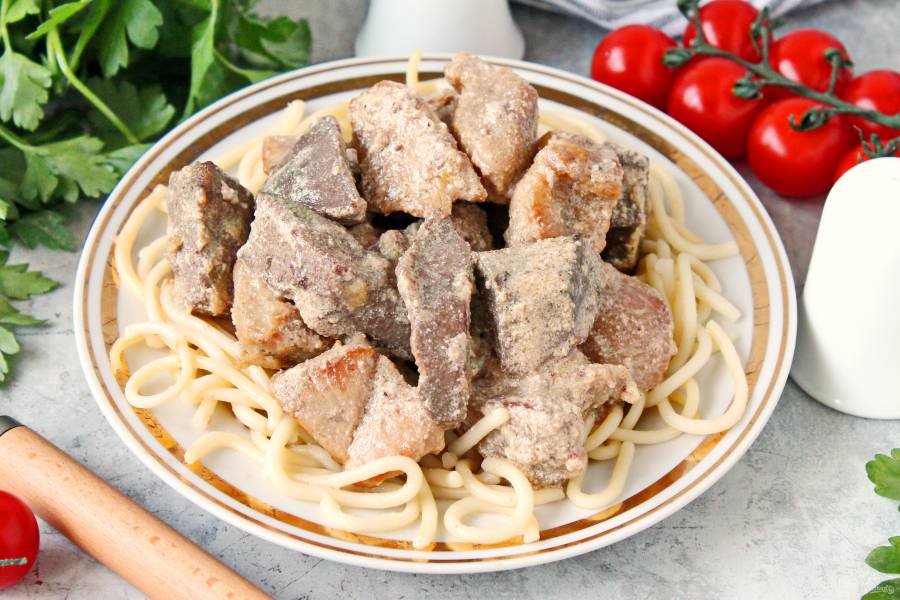 Печень со свининой