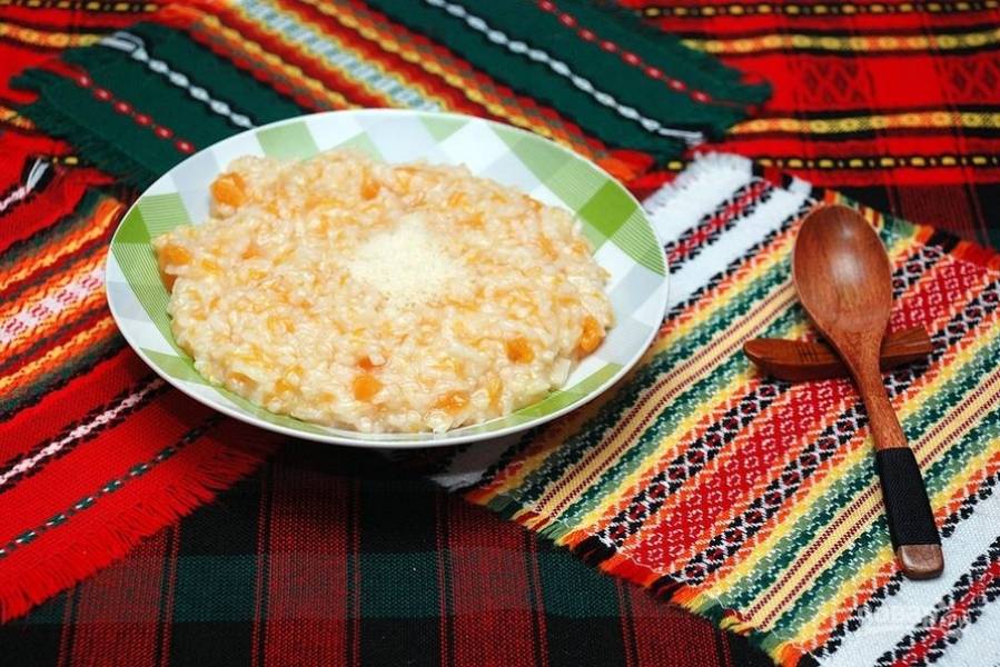 Тыквенно-рисовая каша с креветками – кулинарный рецепт