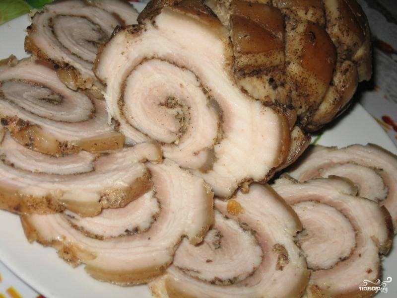Рулет из свиной брюшины в духовке рецепт