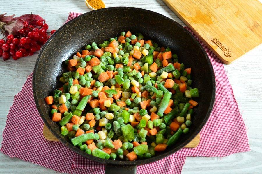Рис с овощами на сковороде рецепт