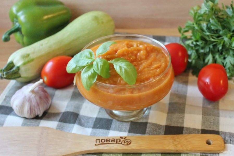 Икра из кабачков с запеченными овощами
