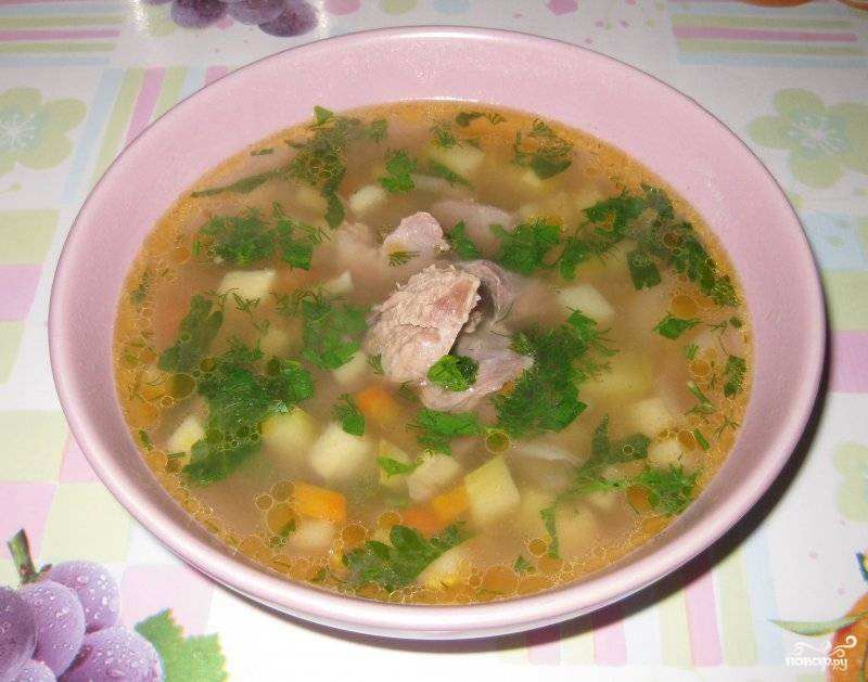 Суп на свином бульоне